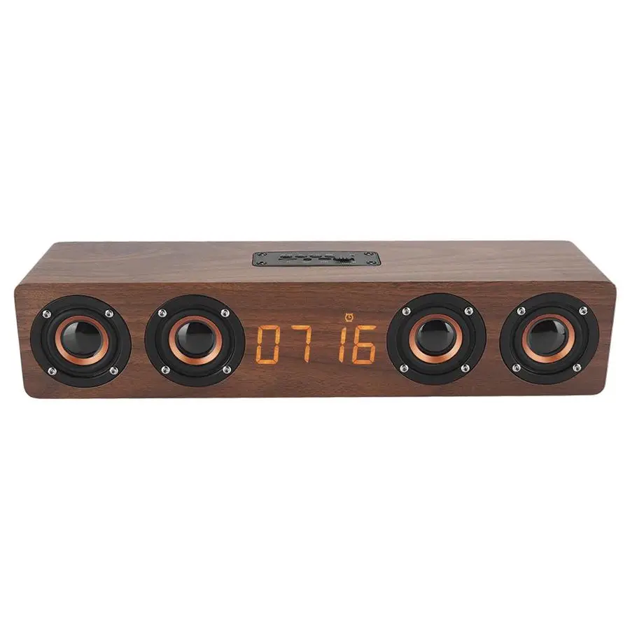 W8C Высококачественная деревянная полоса Bluetooth динамик с светодиодный дисплей