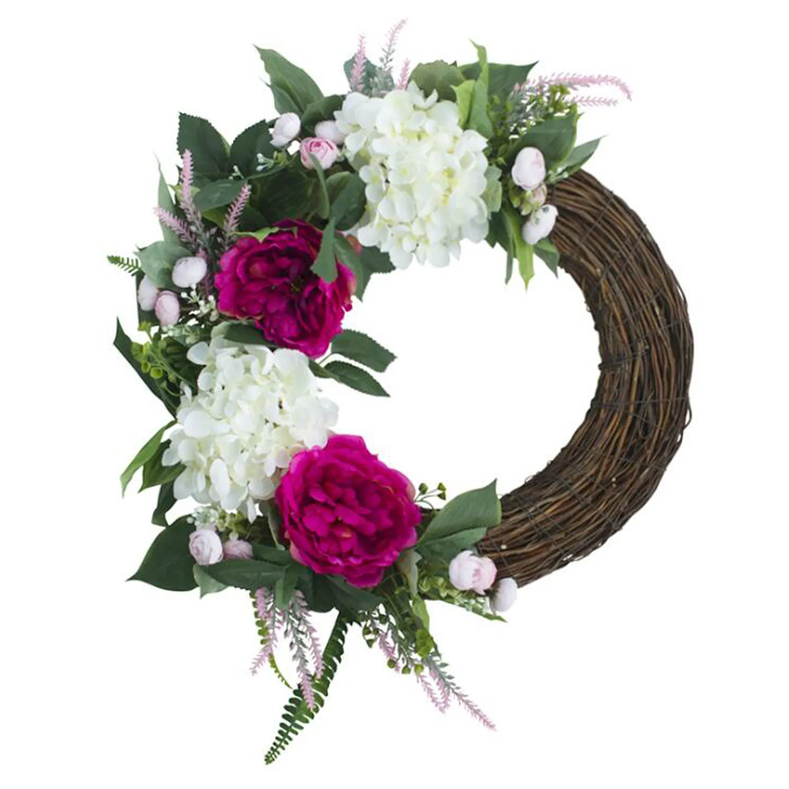 

Handmade Artificial Wreath Wall Decoration Home Garland Natural Door Dia 50cm Garden Plant Holiday Simulation Peony Hydrangea