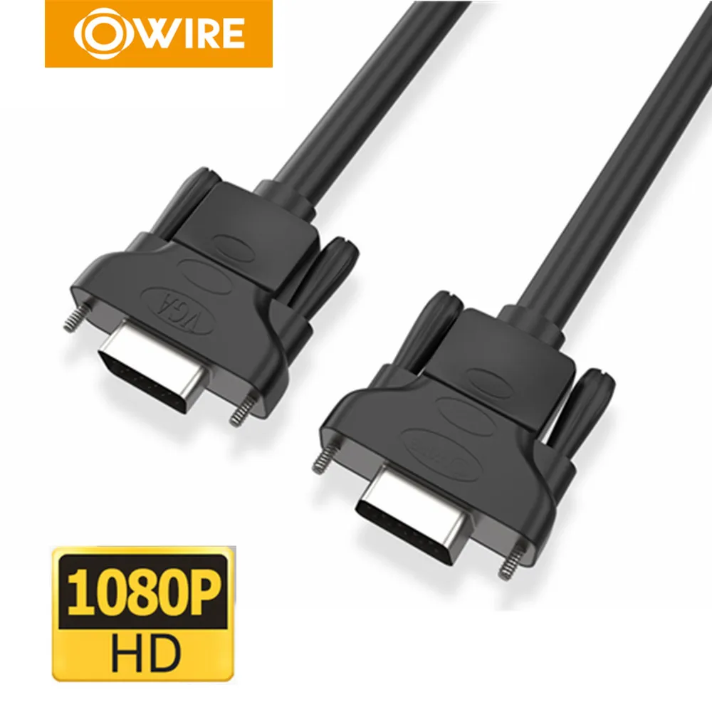 Кабель OWIRE 1080P VGA папа-VGA папа плоский плетеный высокопремиум экранированный