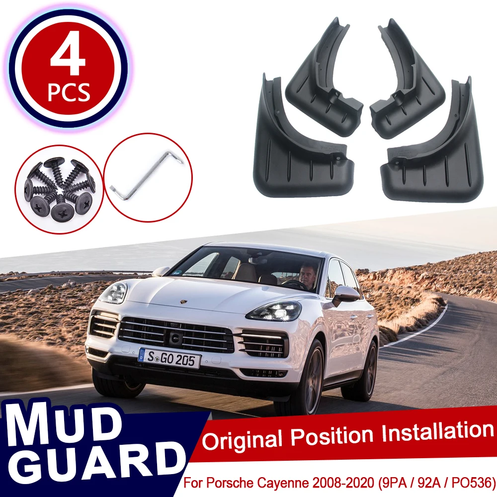 

for Porsche Cayenne 9PA 92A PO536 2008~2020 Car Mud Flaps Front Rear Mudguard Splash Guards Fender Mudflaps Accessories 2010