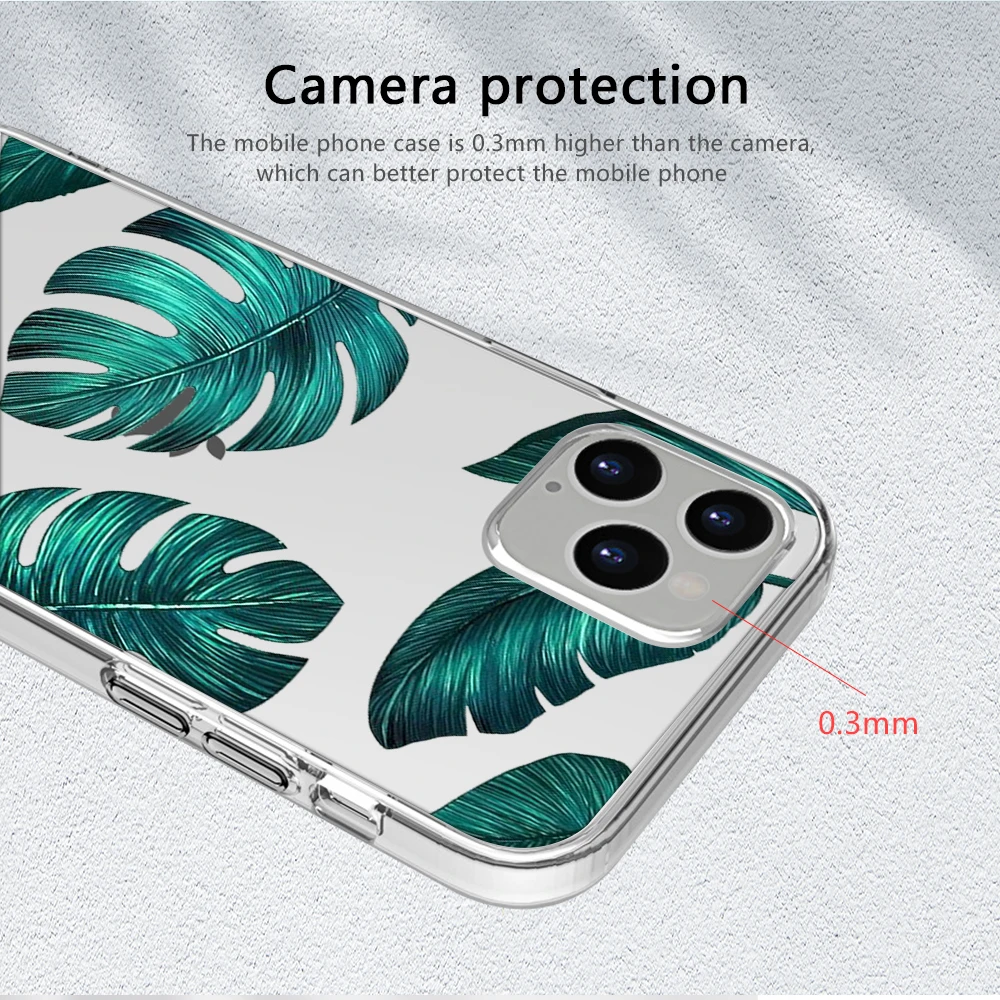 

Luxury Green Leaf Funda Case for IPhone 12 Pro Case for IPhone 12 11 Pro XR XS Max Mini 7 X 8 6 6S Plus 5S SE 2020 Silicone Capa