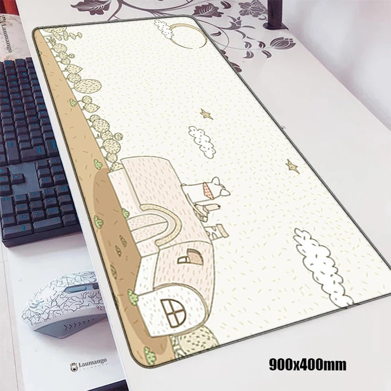 

Large Gamer Mouse Pad Xxl Cartoon Anime Cat Dog Office Carpet Mausepad Gaming Mats for Pc Mat Stitch Computer Mousepad 900x400