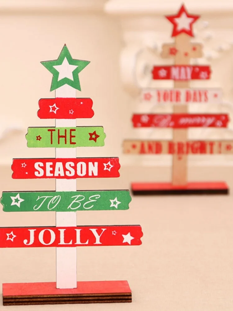 Рождественская сборка Деревянный DIY Английский алфавит Рождественские елочные