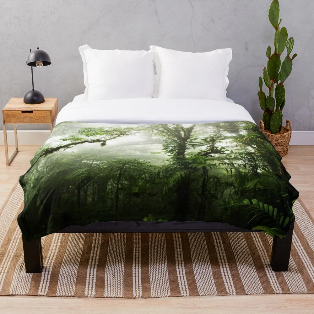 

Cloud Forest Throw Blanket flannel Sherpa bedspread bedding sofa picnic fur soft blanket