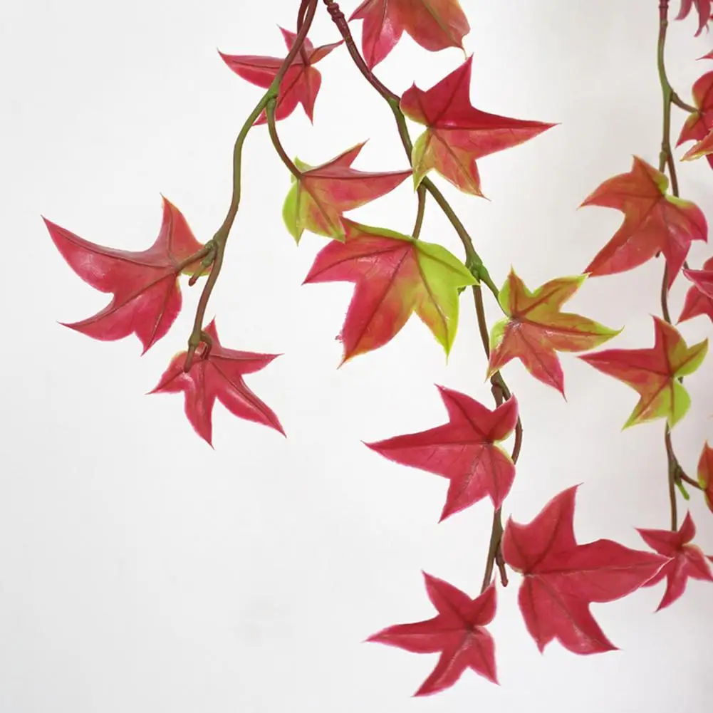 

6 Forks Artificial Flower Decorations Wall Decor Pop Art Maple Leaf Weeping Willow Plant Home
