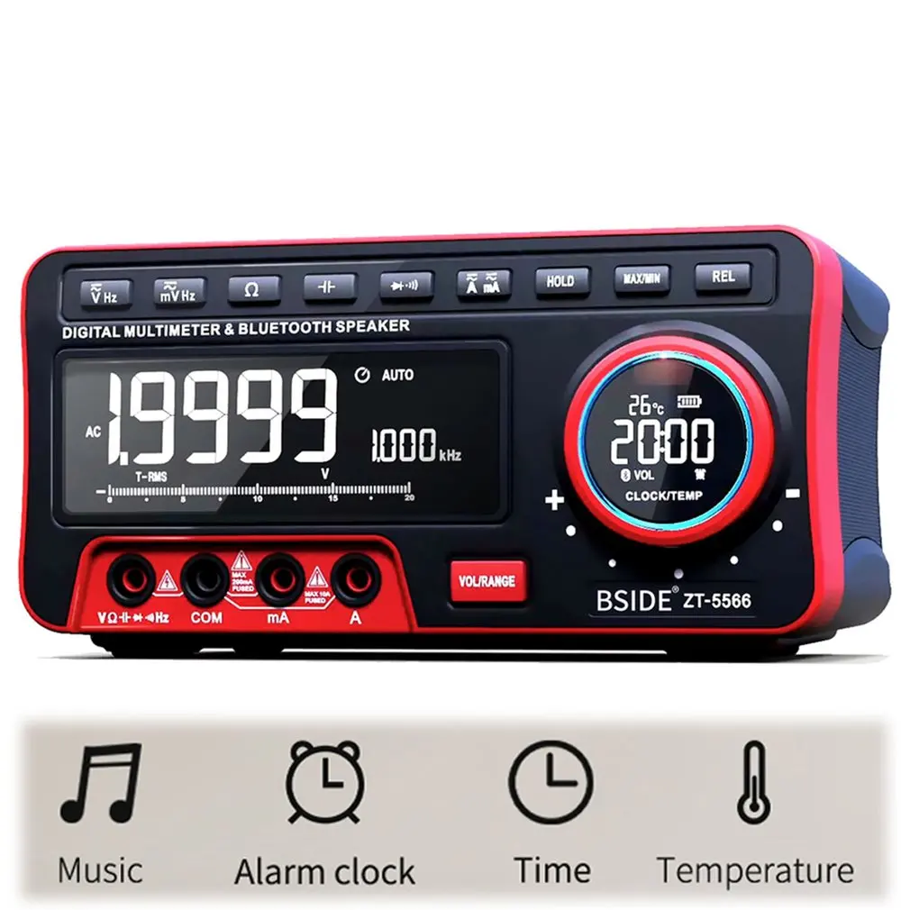 ZT-5566 19999 отсчетов T-RMS Настольный цифровой мультиметр и BT динамик AC/DC измеритель