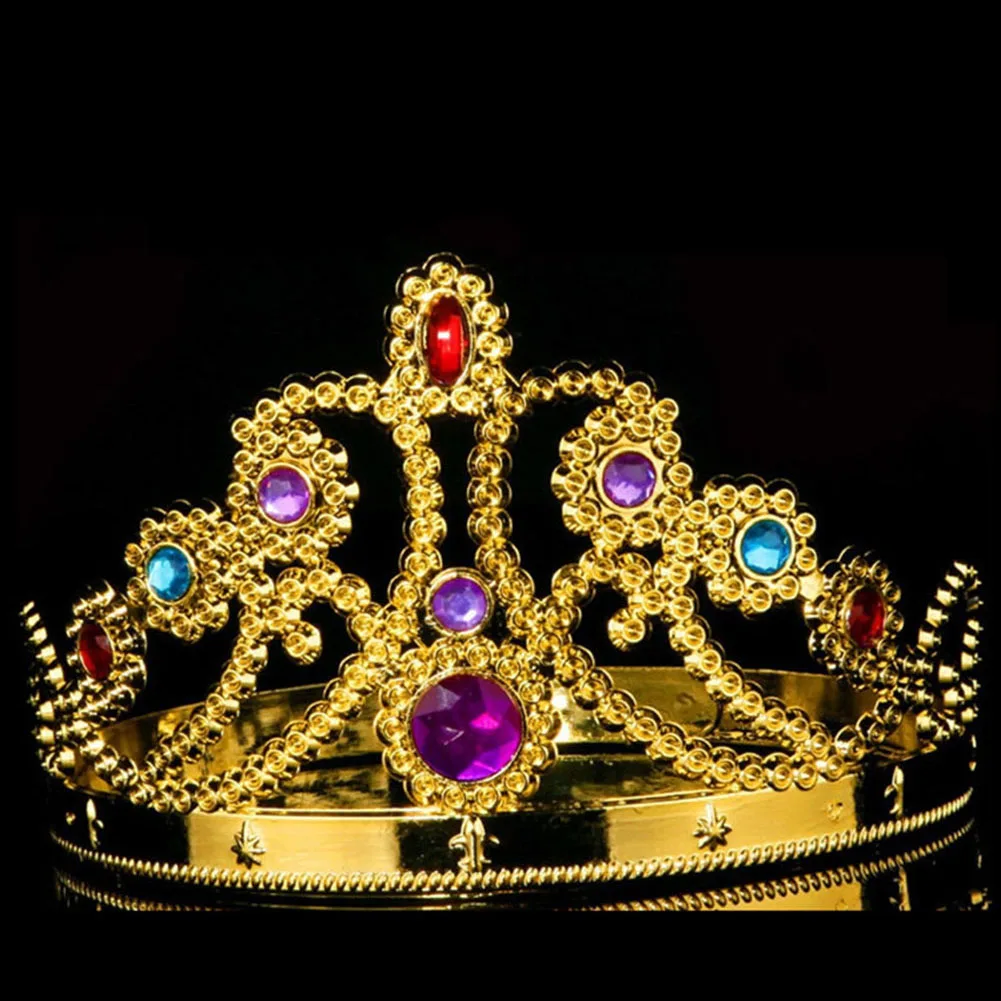 Halloween Party Performance Hair Ornaments Royal Crown King Queen Gold Silver Jewels Adult Medieval Cosplay Hat | Украшения и