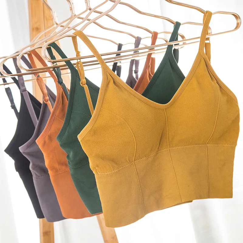 Женский сексуальный бесшовный жилет на бретелях повседневный спортивный 2020