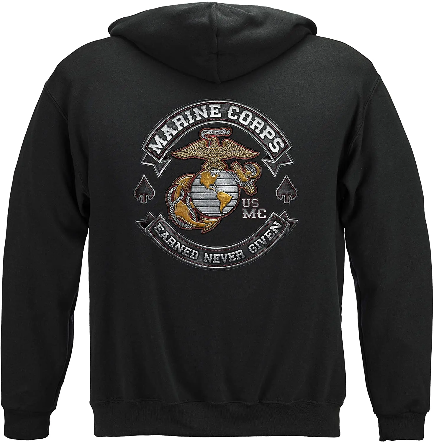 

Marine Corps Hooded Sweat Shirt USMC Marine Corps Biker MC MM2398SW