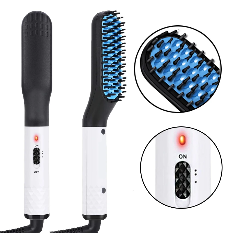 Электрический Выпрямитель для волос бороды Расческа горячего выпрямления щетка