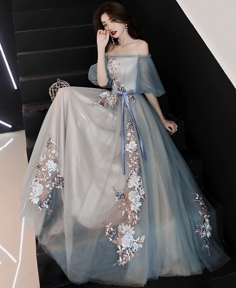 

Ribbon Maxi Princess Dress Celebrity Party Evening Dress Formal party dress Cheogsam dress Ball Gown Dress Mesh Flower Qipao