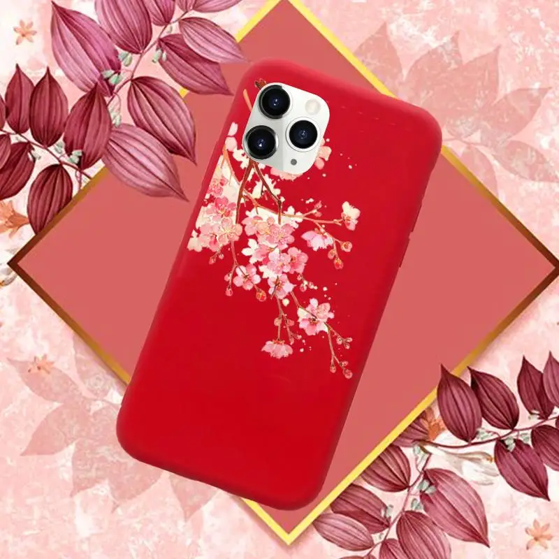 

Sakura beautiful Phone Case Candy Color for iPhone 11 12 mini pro XS MAX 8 7 6 6S Plus X SE 2020 XR