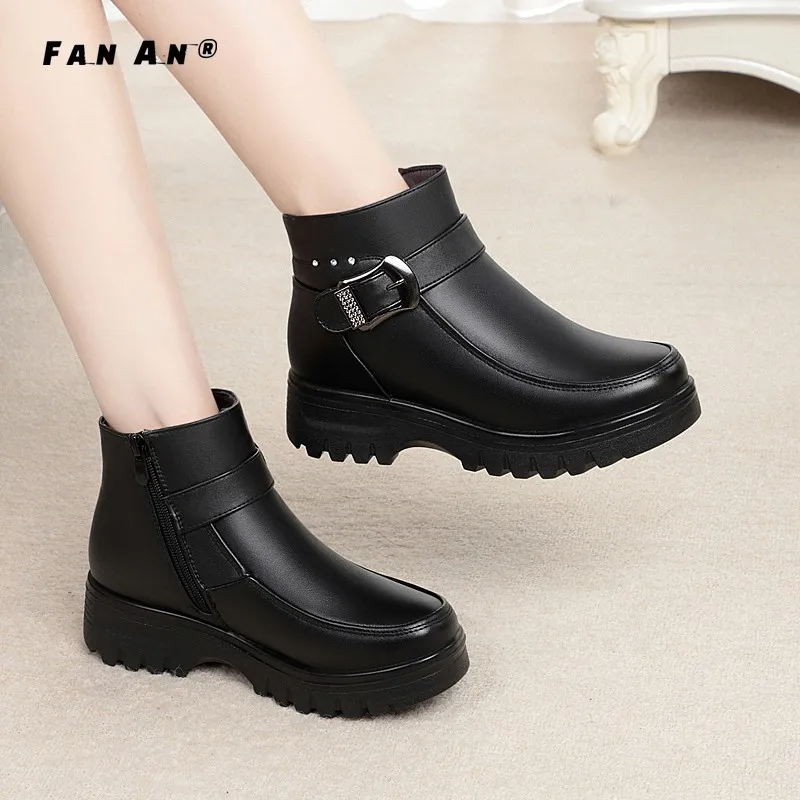 

2021 модные зимние женские ботинки, женские ботильоны, женские толстые плюшевые теплые зимние ботинки, водонепроницаемые Нескользящие ботин...