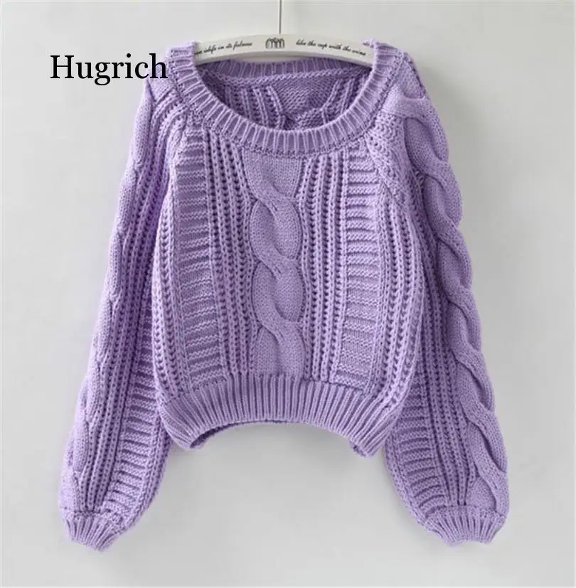 

Women Pull Sweaters 2020 New Yellow Sweater Jumpers Candy Color Harajuku Short Sweater Twisted Pull