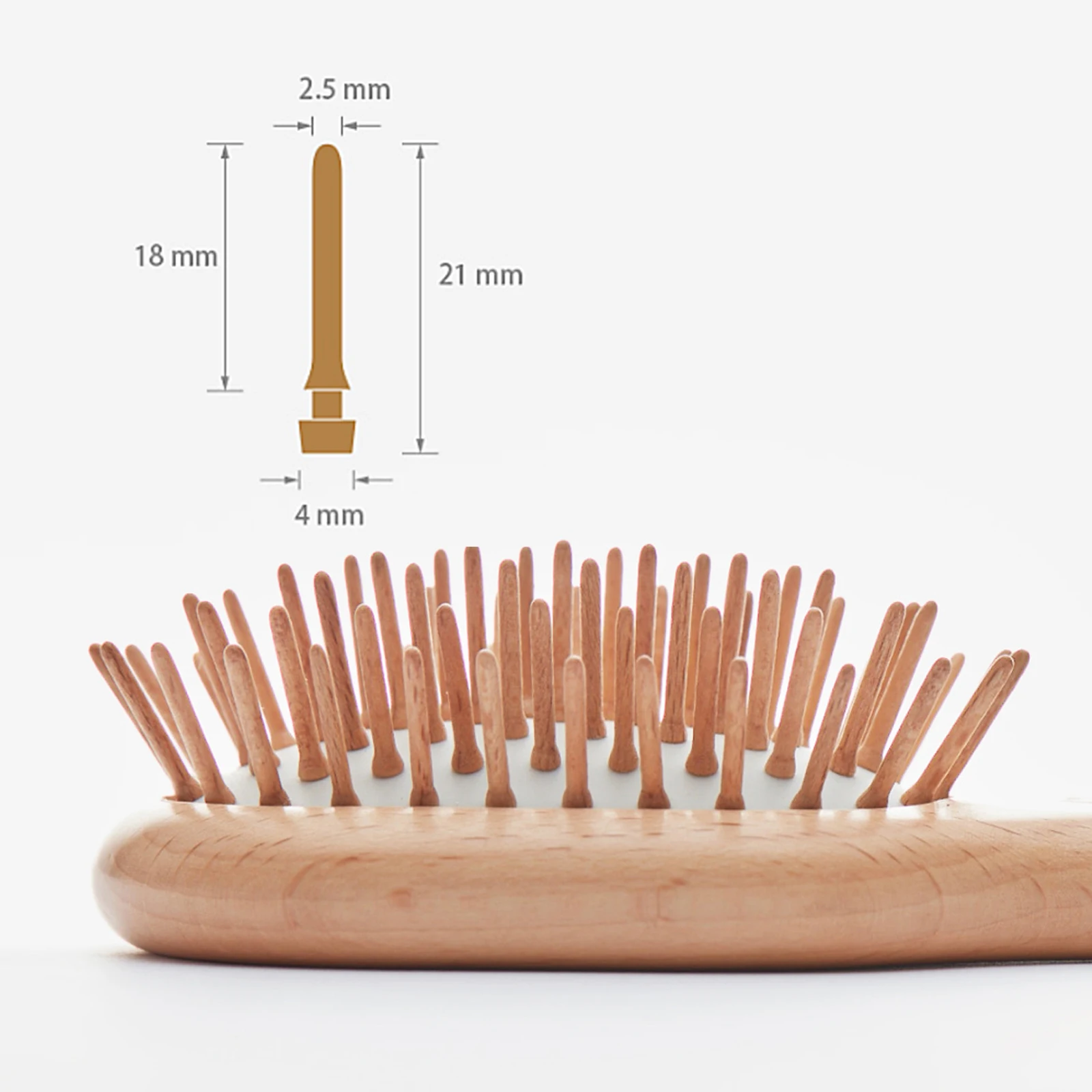 

Soft Comfortable Wooden Beech Paddle Hair Care Massage Brush Air Cushion Hair Comb for Scalp with Handle for Women