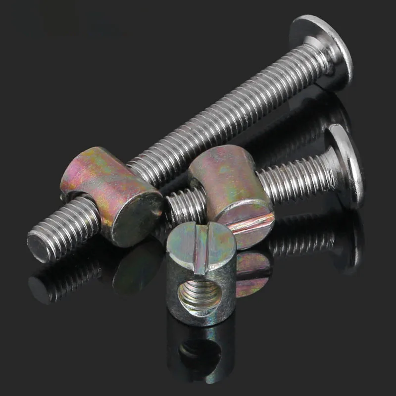 M6 Furniture Hardware Accessories Bolt and Nut Combination Set Cross Flat Head Screw Hammer Hexagon Socket Flange | Строительство и