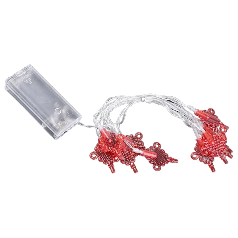 

Red Lantern Chinese Knot LED String Lights Christmas Battery Operated Wedding Decorations Chinese New Year Decor 1.5M 6M