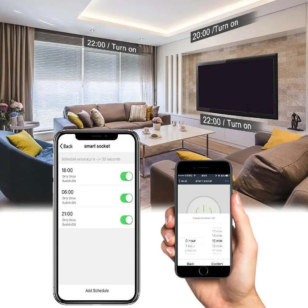 WiFi Smart Plug Socket 2 in 1 Dual Remote Power Switch For Alexa /Google Home US Free Shipping | Электроника