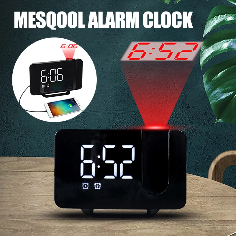 

Newest Digital Alarm Clocks Large LED Electronic Alarm Clock Ceiling Time Projector Home Decoration