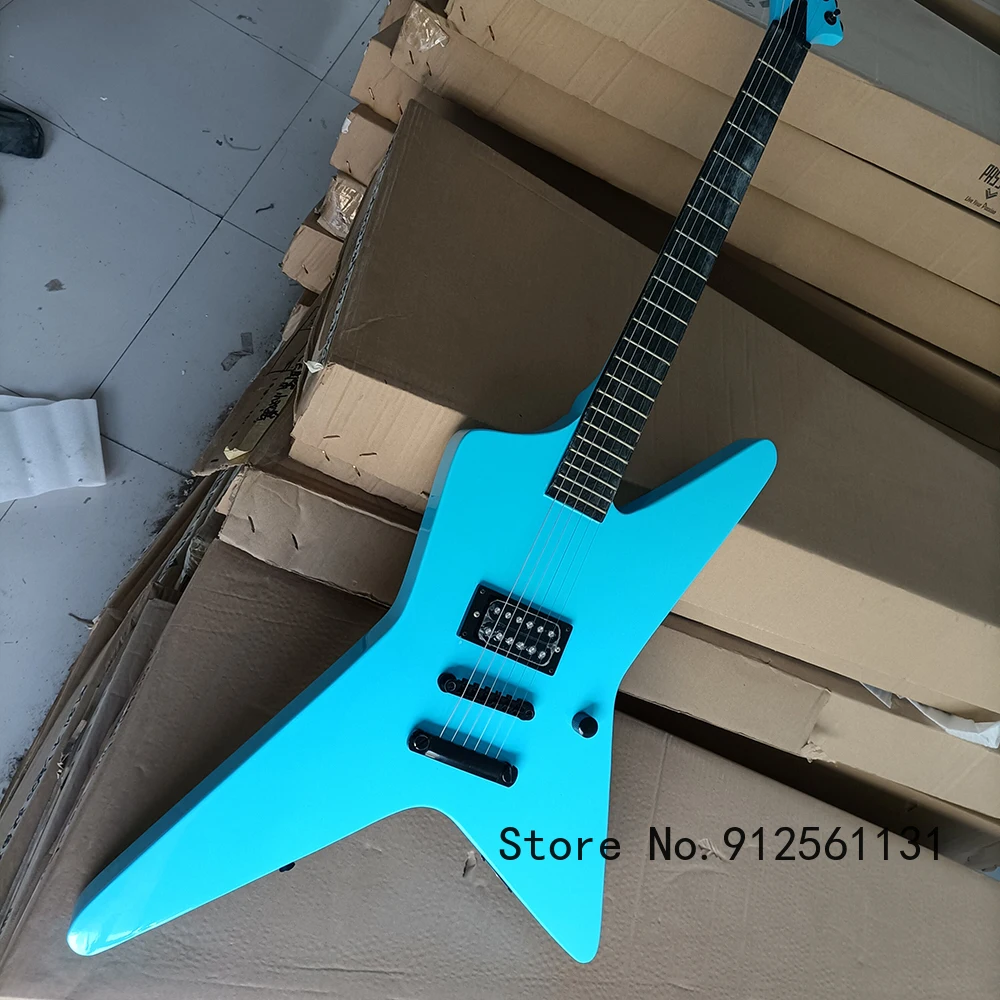 

Free Shipping 6 Strings Blue Unusual Shaped Electric Guitar,Rosewood Fretboard