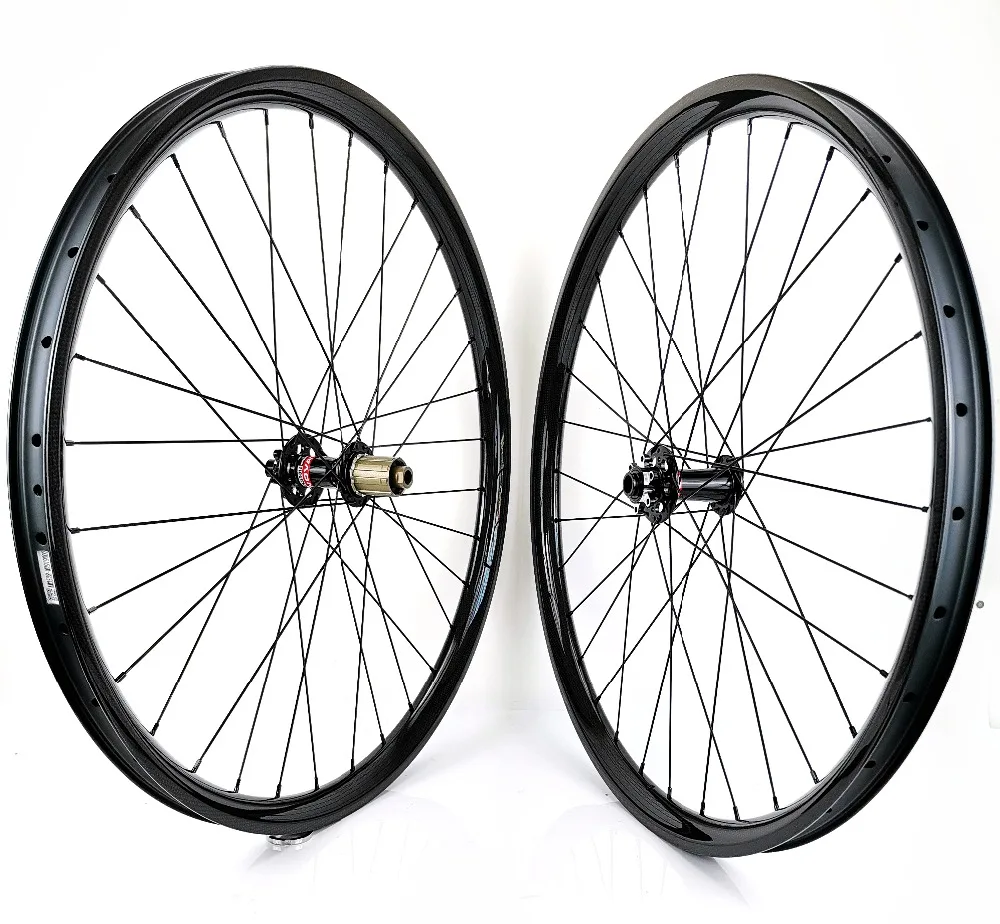 

29er Mountain Bikes carbon wheels 35mm width 28mm depth tubeless MTB AM/DH carbon wheelset with Novatec 791/792 boost hubs