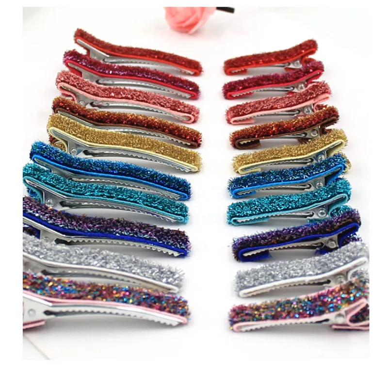 

50pcs/lot Korean Fashion Square Glitter Hair Clips Hairpin Women Duckbill Clip Hairpins Kids Barrettes Hair Accessories