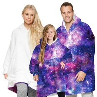star sky sherp blanket hooded fleece womens pajamas family matching outfits mother kids family clothing set baby children cloth