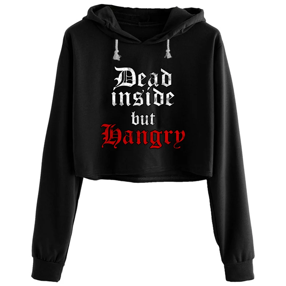

Dead Inside But Hangry Eboy Egirl Soft Grunge Crop Hoodies Women Korean Y2k Kawaii Goth Pullover For Girls