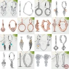 Серьги-кольца женские круглые серебряные в виде ромашки