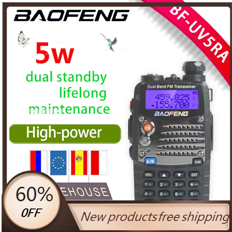 

Baofeng UV-5RA WalkieTalkie Portable CB Radio UV5RA Dual 136-174 MHz & 400-520 MHz UV 5RA for Hotel Commercial Security Ham Use
