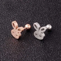 lovely rabbit earring stud stainless steel screw back cute earrings for women girls