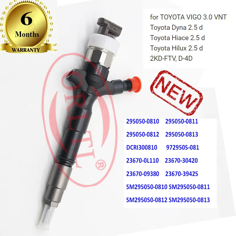 

ORLTL NEW 23670-0L110 23670-30420 23670-09380 23670-39425 295050-0810 2950500810 injector nozzle for TOYOTA Dyna Hiace Hilux