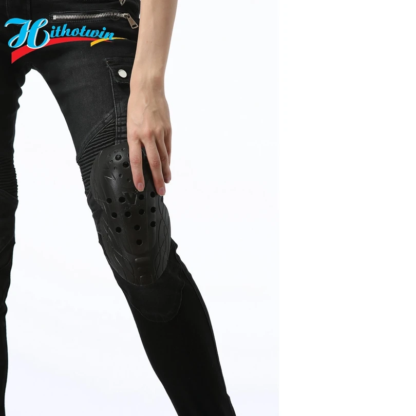 Мотоциклетные брюки женские черные зеленые джинсы бойфренды свободные