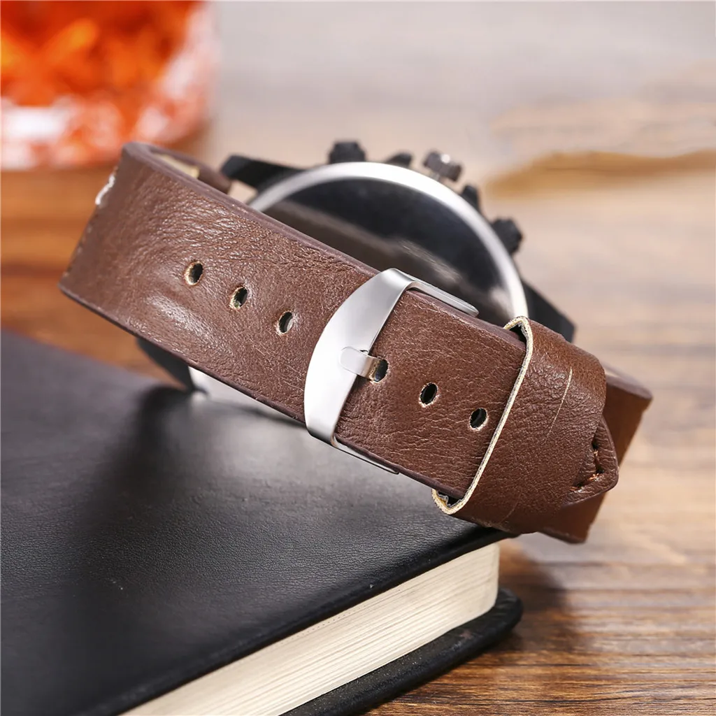 Мужские часы JILOU модные мужские женские с арабскими цифрами циферблатом кожаным