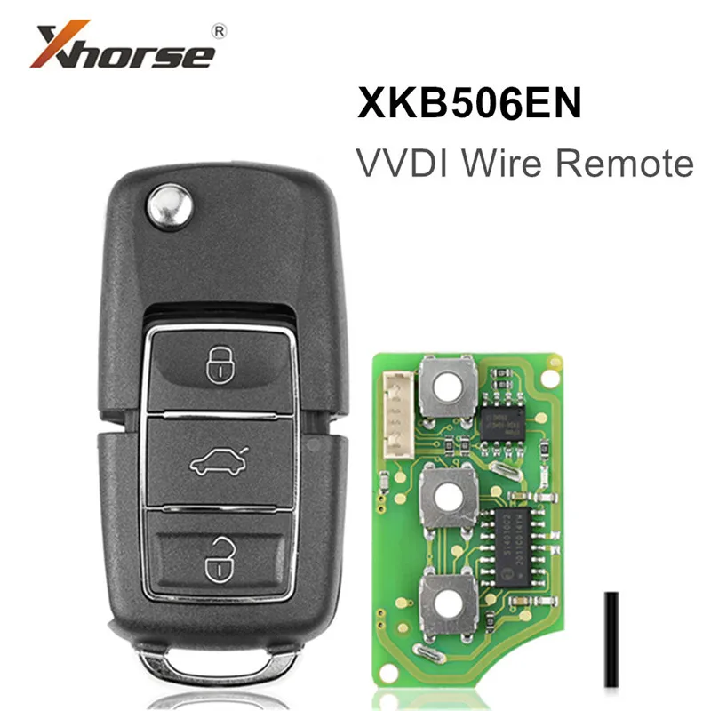 

10 шт. Xhorse 3-кнопочный проводной дистанционный ключ для VW B5 Flip Extreme Black английская версия XKB506EN для VVDI Mini Key tool VVDI2