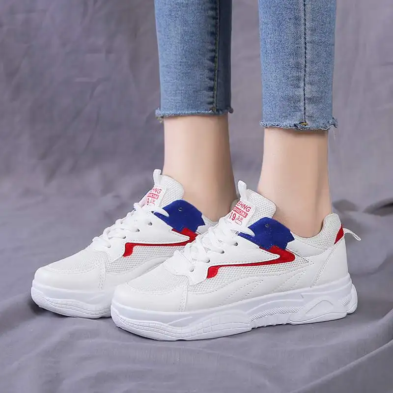 Женские кроссовки из сетчатого материала на платформе|Беговая обувь| |