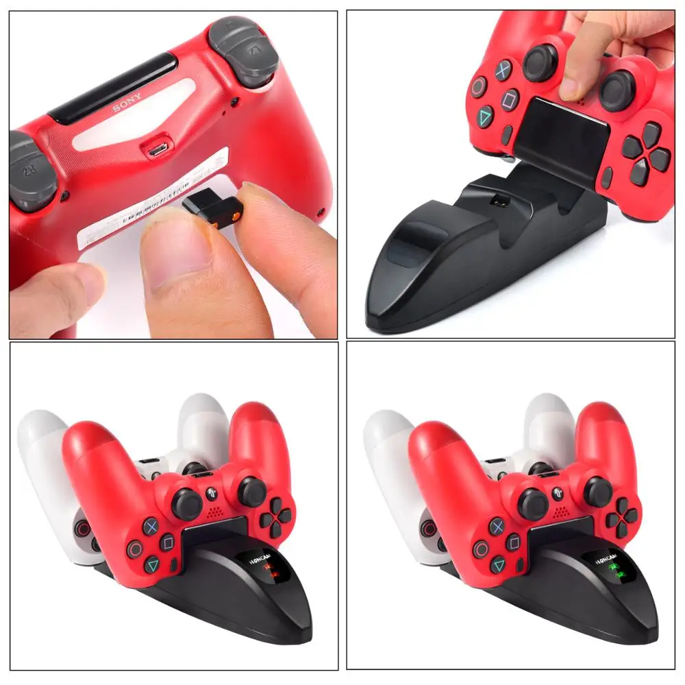 Светодиодный USB двойной разъем зарядное устройство для геймпада док-станция