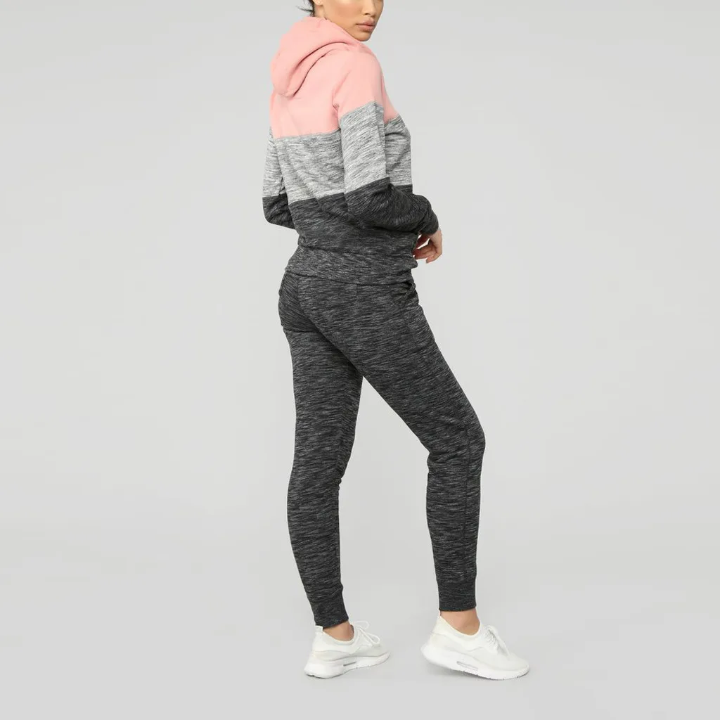Спортивный костюм для женщин, комплект из двух предметов, sudadera mujer, зимний женский костюм для офиса, Женский Свободный Повседневный Спортивный костюм размера плюс