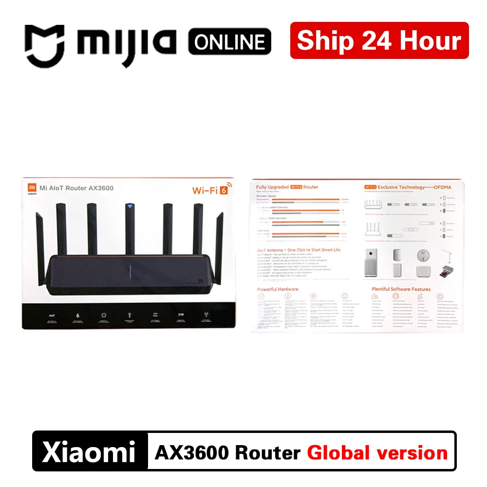 Маршрутизатор Xiaomi Mi AX3600 глобальная версия AIoT Wifi 6 5G WPA3 Wifi6 600 Мб двухдиапазонный