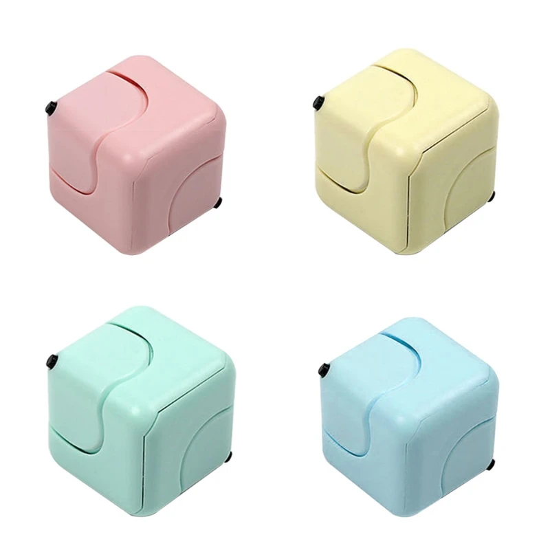 

Y4UD 1PC Interactive Fingertip Cube for Kids Portable Anti Anxiety Spinner Practical Joke Miniature Toy Orbiting Ring Spinner