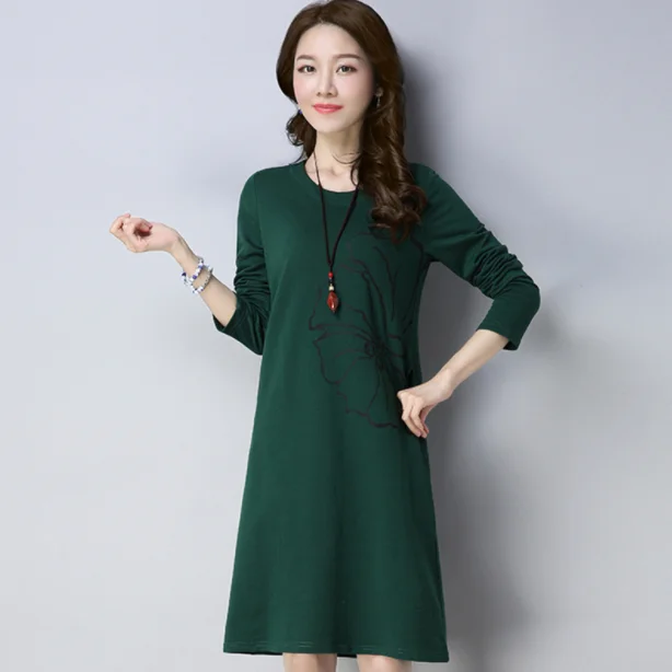 2019 Новое поступление весна осень стильный принт в китайском стиле женское платье