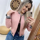 Женское пальто, короткая верхняя одежда, весна-осень, теплая куртка с хлопковой подкладкой, Повседневная бейсбольная куртка 8M3