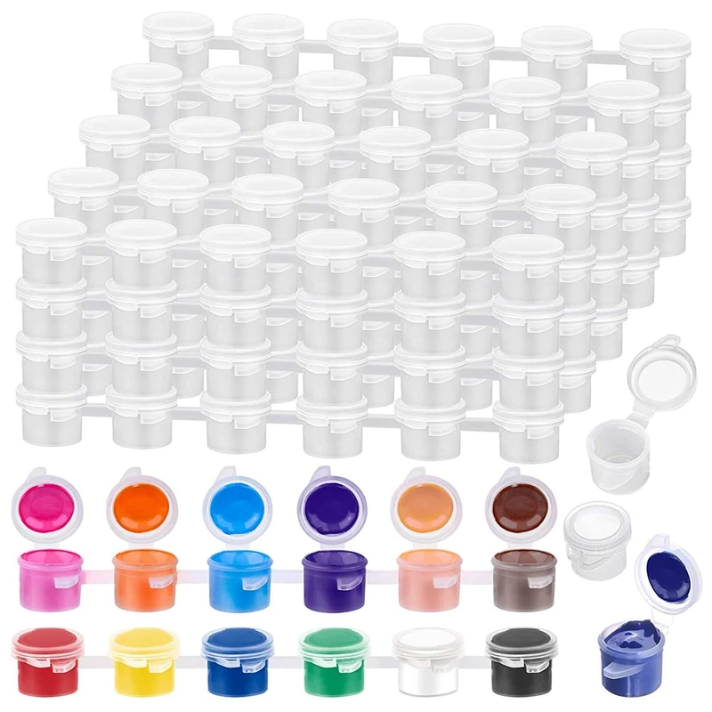 

240Pieces Empty Paint Pot, 40 Strips Acrylic Mini Paint Container Strips Storage with Lids for Arts and Crafts Paint 3Ml