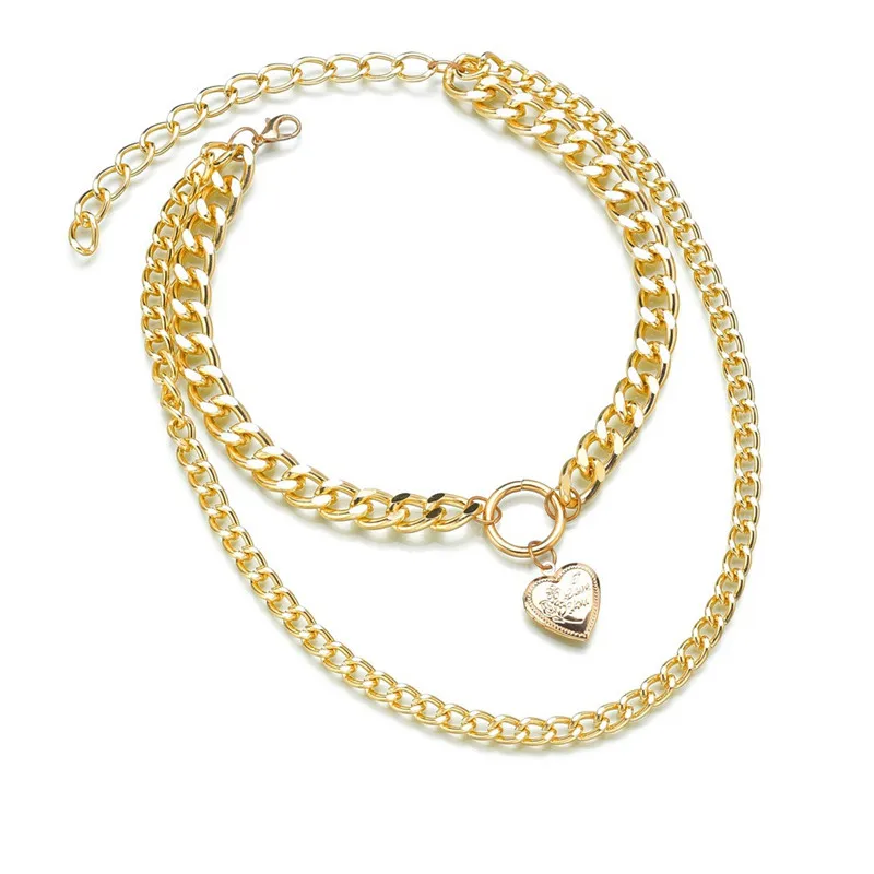 Колье чокер LETAPI в форме сердца женское металлическое ожерелье стиле панк большая