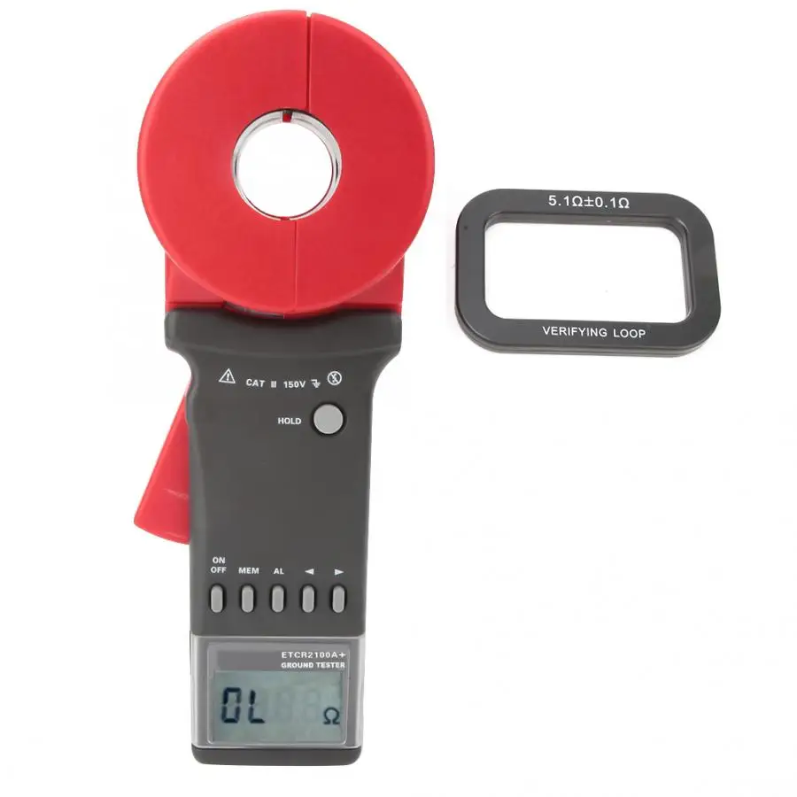 6V DC ETCR2100A+ Digital Clamp On Ground Earth Resistance Tester Meter (Round Mouth) | Инструменты