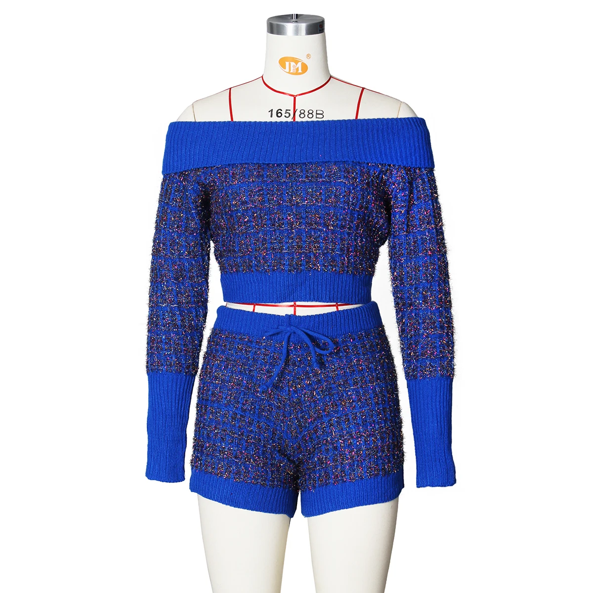 2020 зимние женские комплекты с вырезом лодочкой полный рукав топ и шорты костюмы