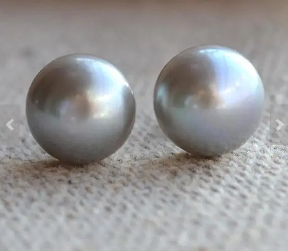 

New Arrival Natural Pearl Earring AAA 10mm Gray Freshwater 925 Silver Stud Bridesmaid Wedding Fine Jewelry Charming Women Gift