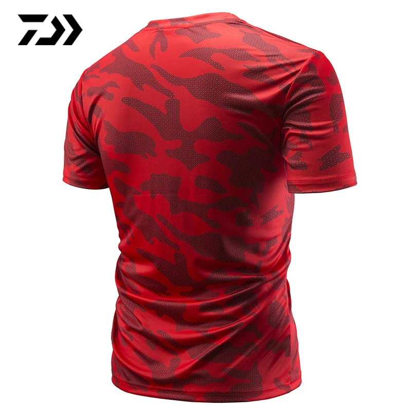 

2020 Summer Daiwa Clothing For Fishing Camouflage Outdoor Tshirt Breathable Letter Short Sleeve Top Sport Quality Tee