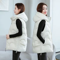 beardon winter plus size womens mid length vest korean hooded outer wear cotton waistcoat 2021 new