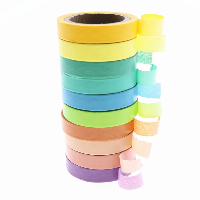 10 шт. Радуга Washi липкая Бумага клейкая декоративная клейкая лента Скрапбукинг студентов и школьников, избранное канцелярские принадлежности